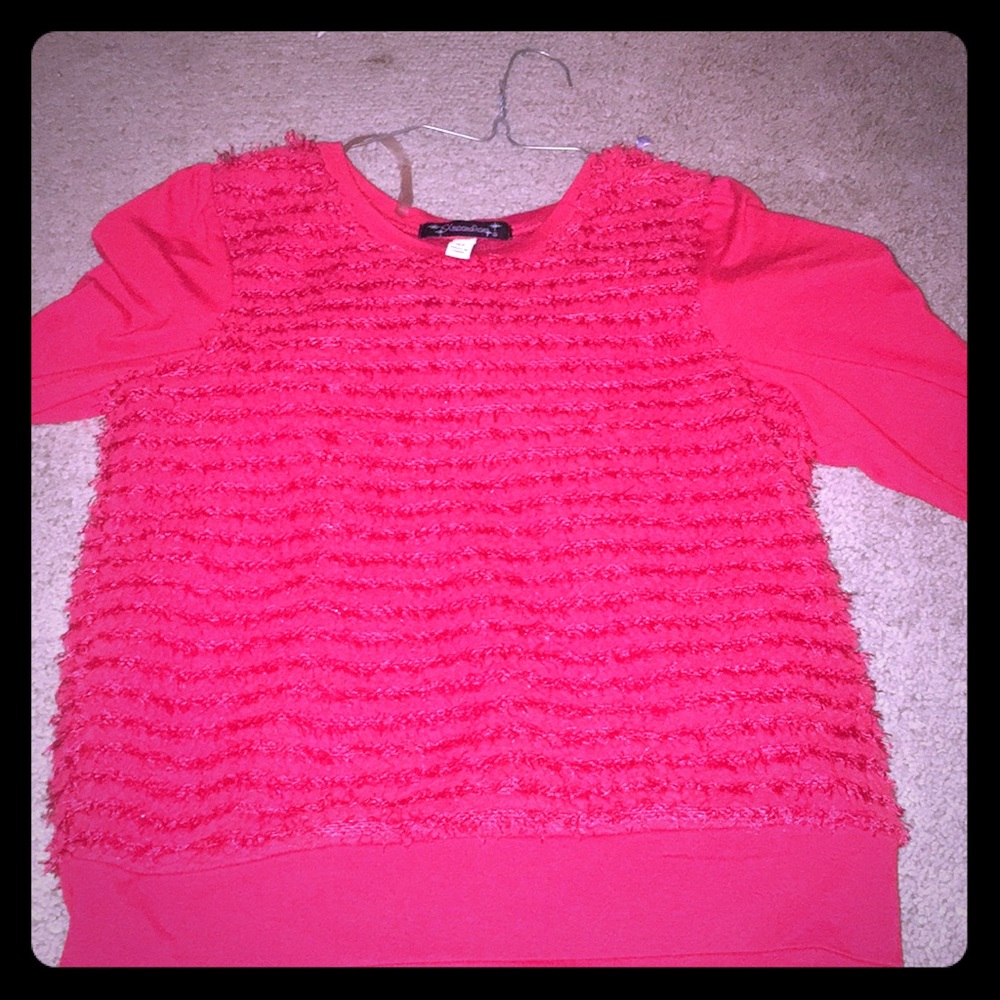 a red soft long sleeve shirt